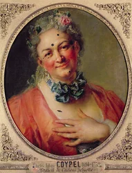 Porträt des Sängers Pierre de Jelyotte (1713-97) in Frauenkostüm, ca. 1745